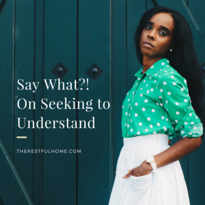 Say What? On Seeking to Understand