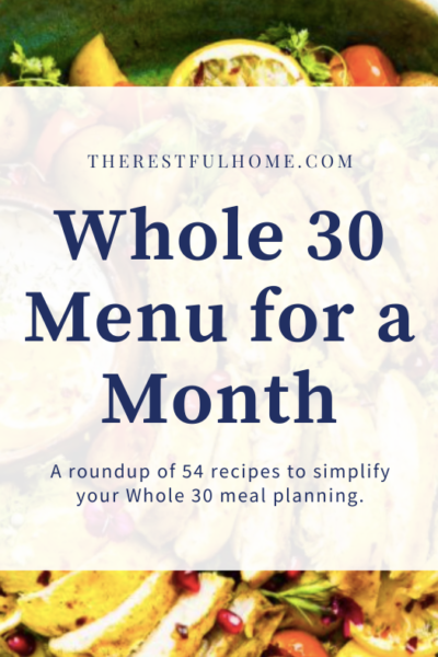 whole 30 menu for a month