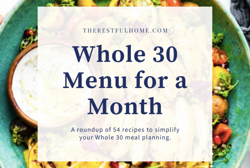 whole 30 menu for a month