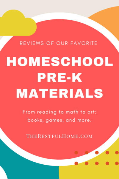 best homeschool pre-k materials